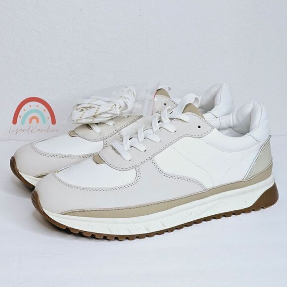 New! Madewell Kickoff Trainer Sneakers Leather Antique Cream Platform Shoes - Picture 4 of 16